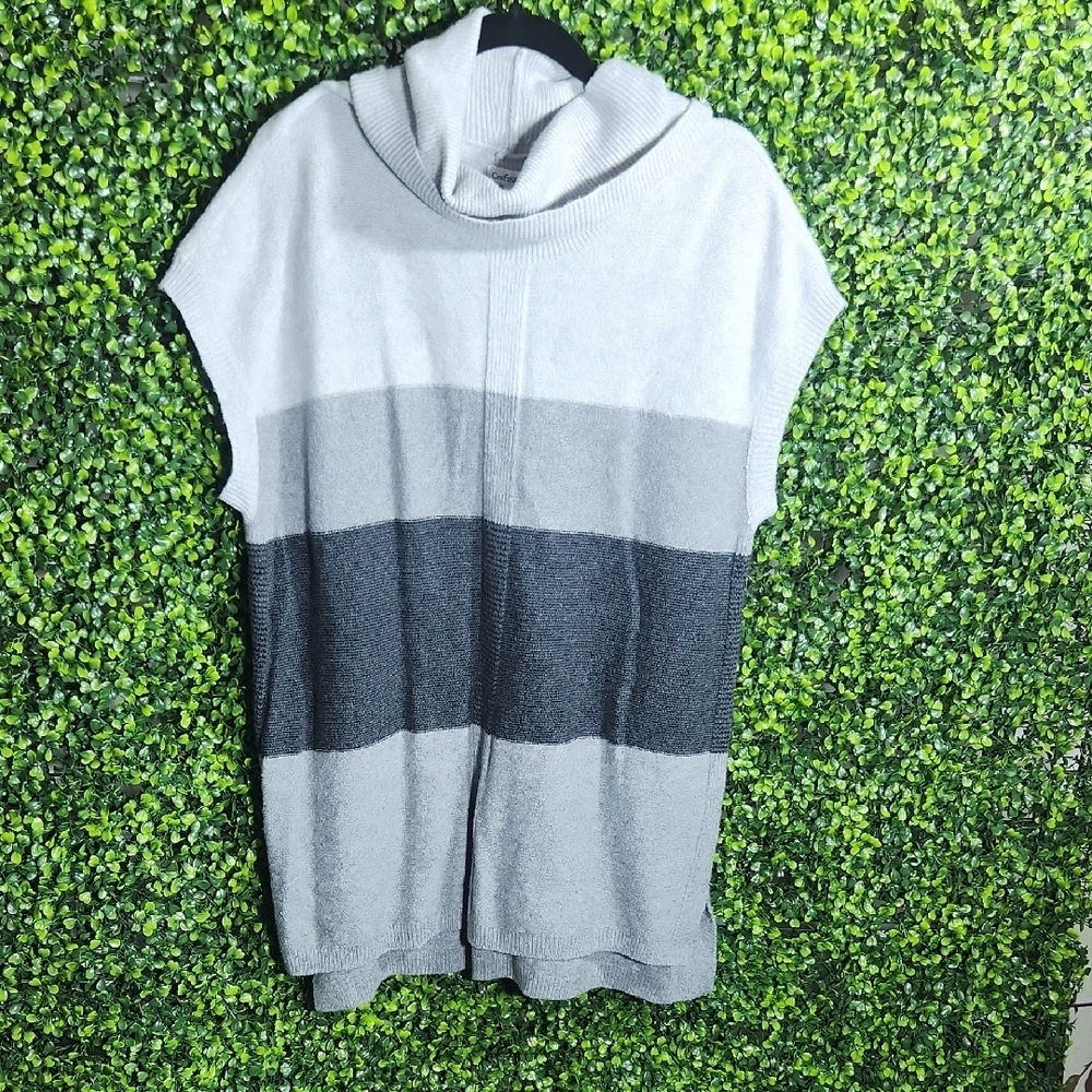 Croft & Barrow Gray Black Turtleneck Sweater